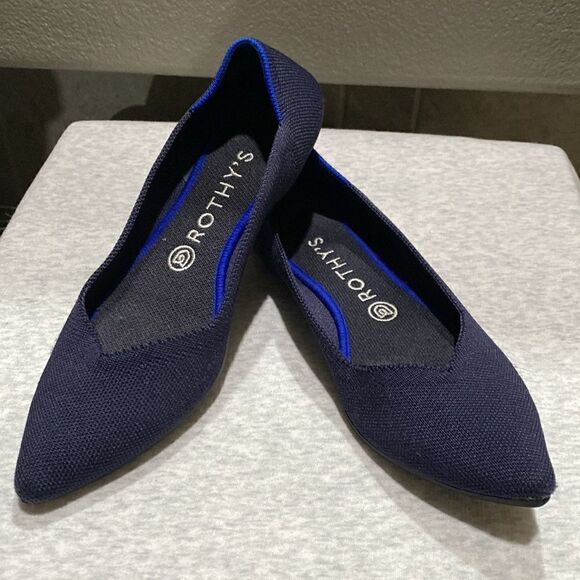 Rothy's The Point Women's Size 9 US Maritime Navy Pointed Toe Slip on Shoes - Picture 7 of 12